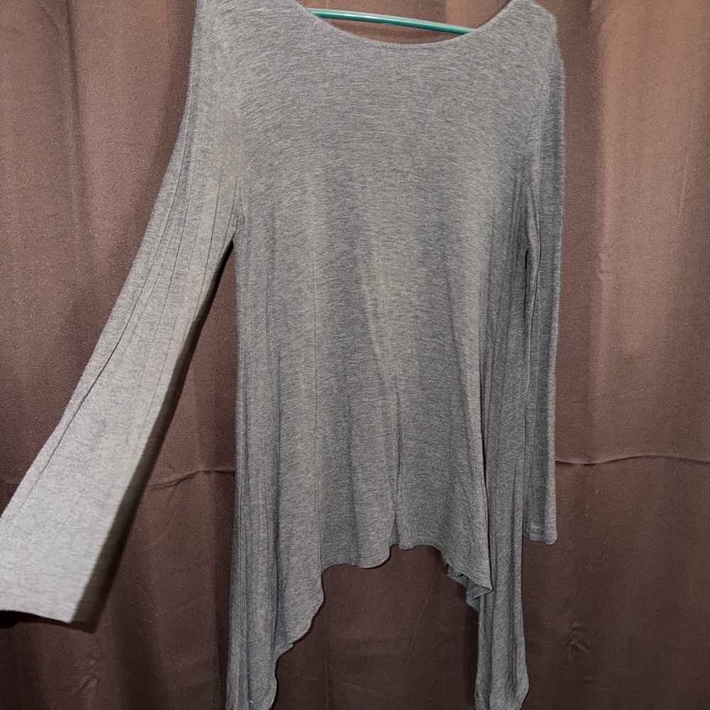 Gray Long Sleeve Women's Top